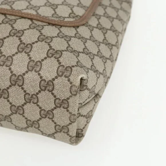 GUCCI GG Supreme Web Sherry Line Tote Bag PVC Beige Red 39 02 003 Auth ka492 - Picture 11 of 15